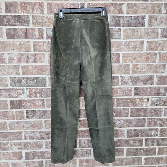 Tyler Böe Olive Green Leather Pants Size 4 - Picture 2 of 3